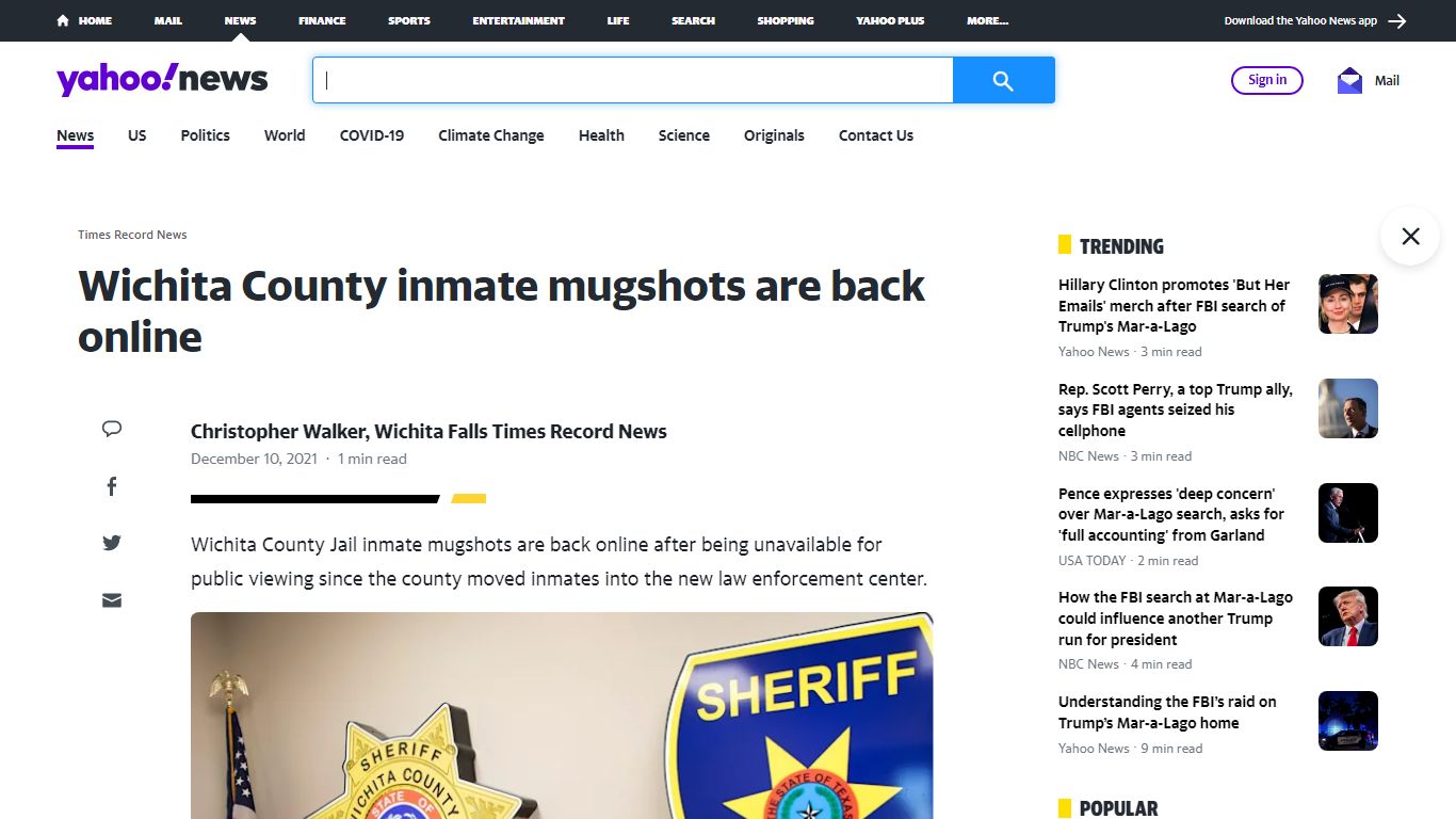 Wichita County inmate mugshots are back online